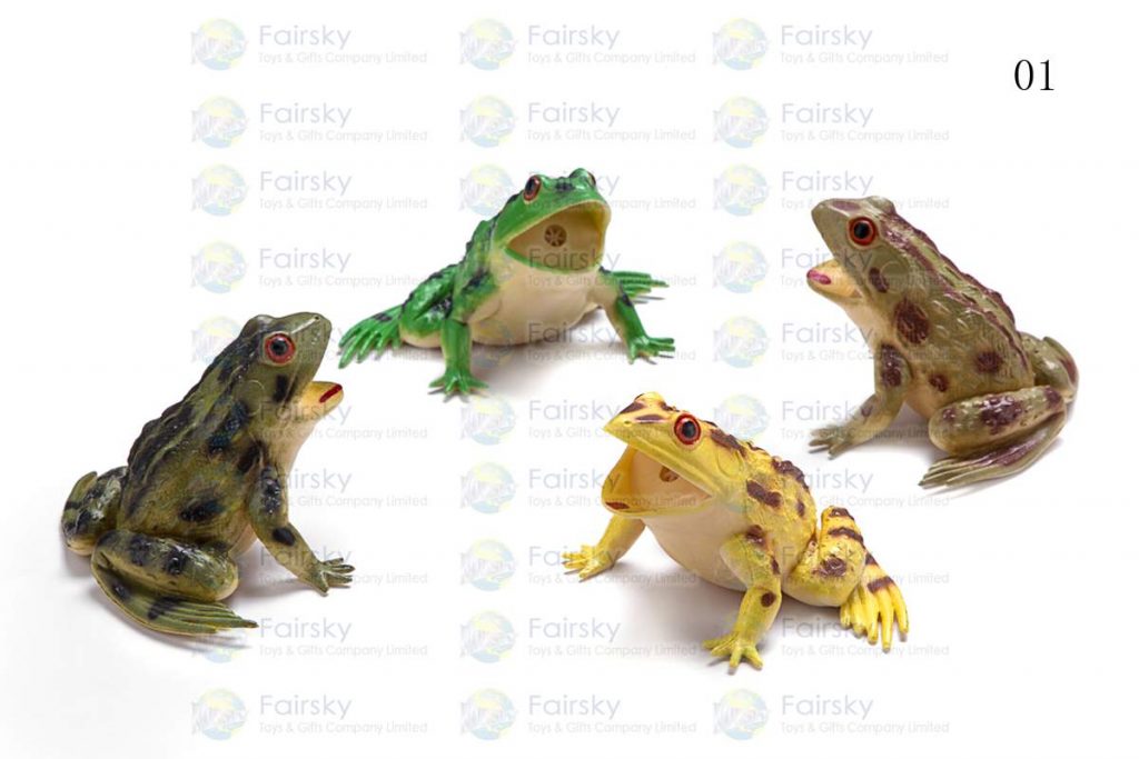 3.5" PVC SQUEAKING FROG 1 STYLE, 4 COLORS