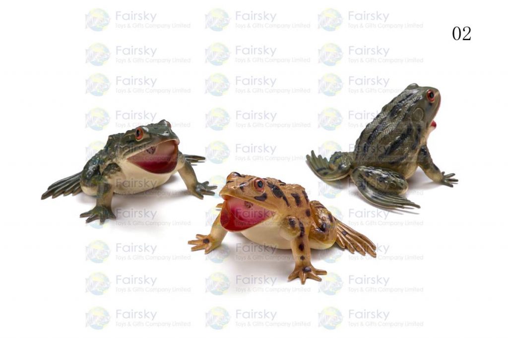 4" PVC SQUEAKING FROG 1 STYLE, 3 COLORS