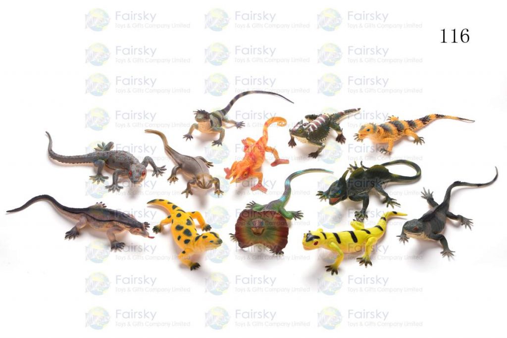 9"-16.5" PVC SQUEAKING LIZARDS 12 STYLES