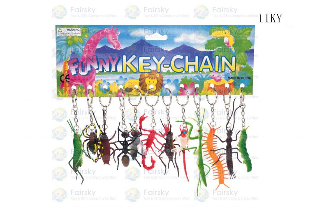 2"-3" PVC AUTHENTIC INSECTS W/KEYCHAIN, 12 STYLES