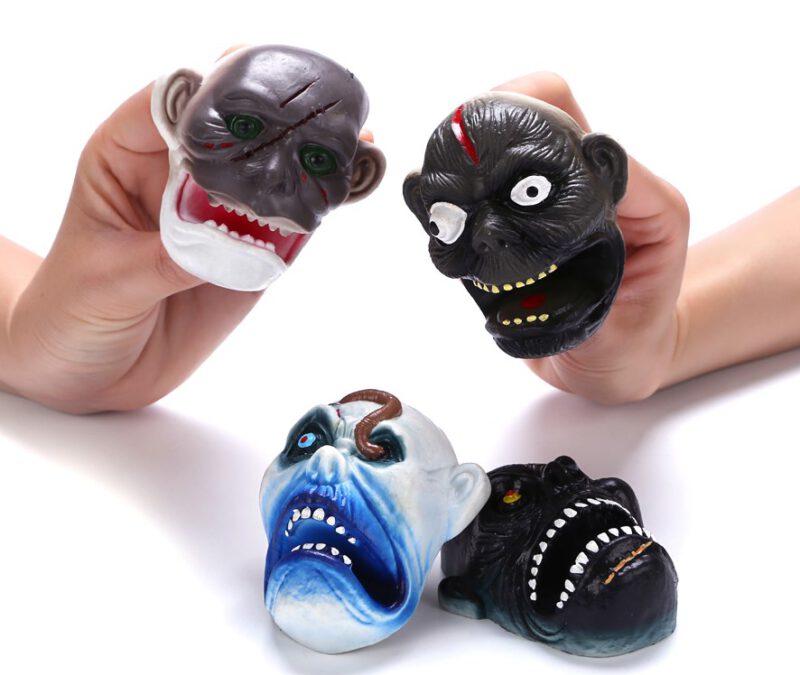 3.25" PVC Monster Head Finger Puppet