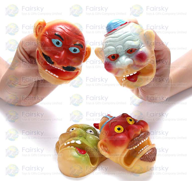 3.25" PVC Clown Head Finger Puppet