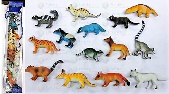 Set of 14pcs Forest Animals in Square Tub