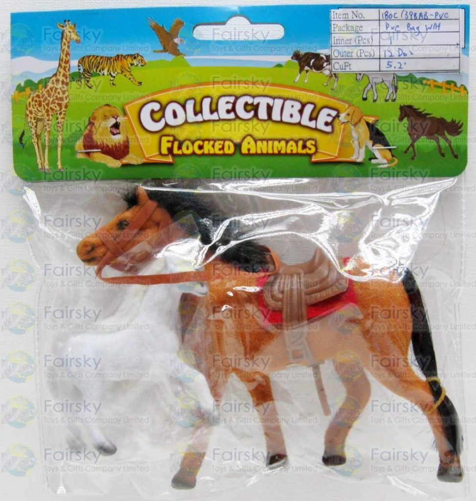 2pcs Flocked Horses