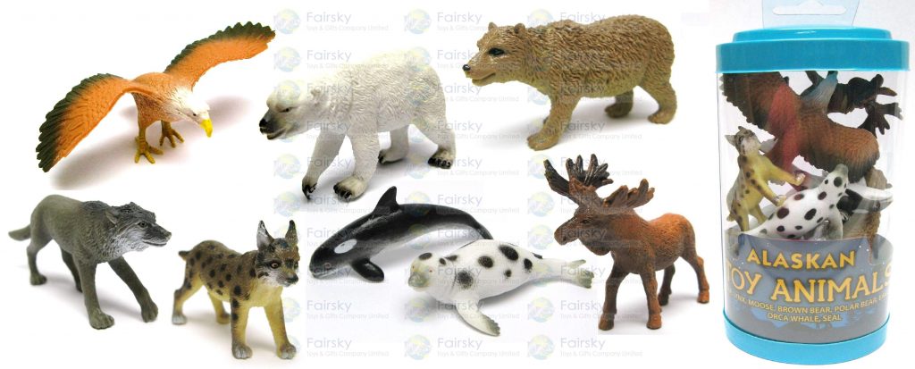 Set of 8pcs Animals in tub