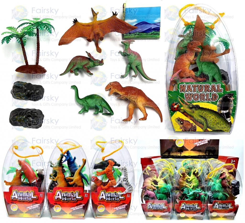 Set of 9pcs Dinosaurs with accessories
