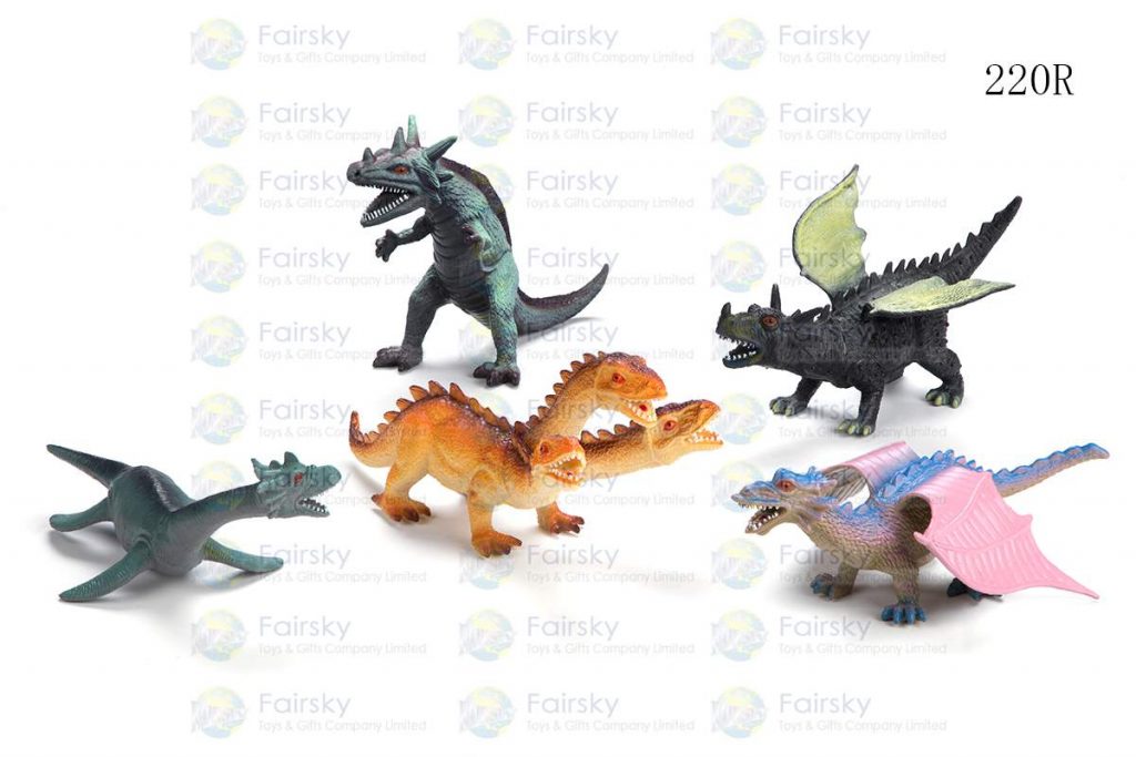 7"-8" PVC DOUBLE DINOSAURS 5 STYLES