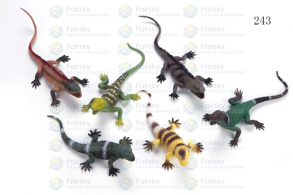 9"-10.5" PVC LIZARD 3 STYLES, 6 COLORS