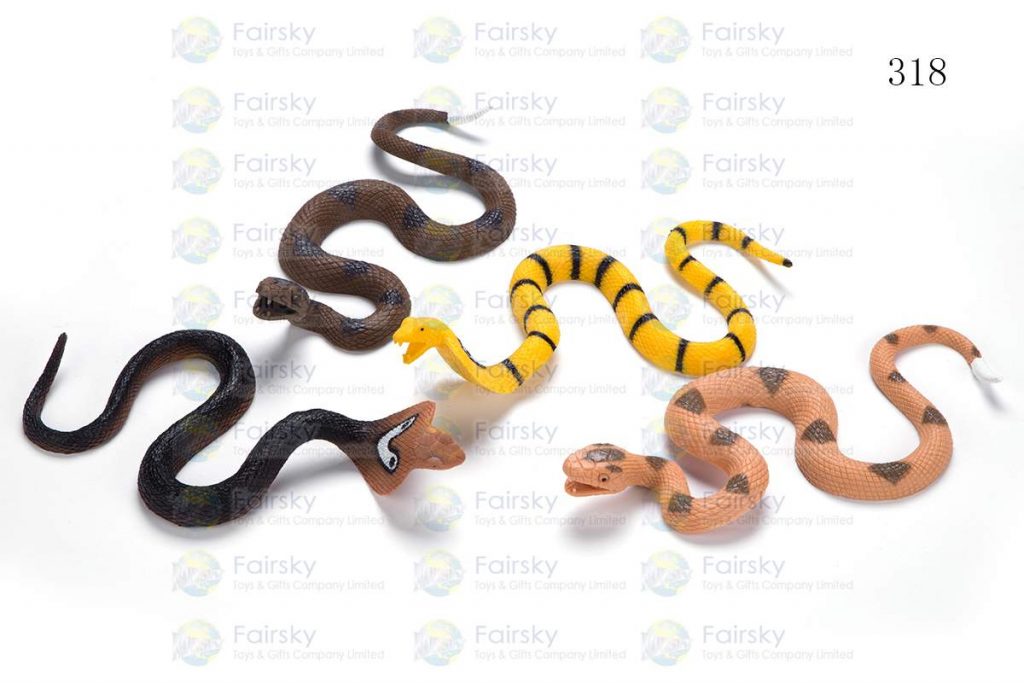 18" PVC SNAKE 2 STYLES, 4 COLORS