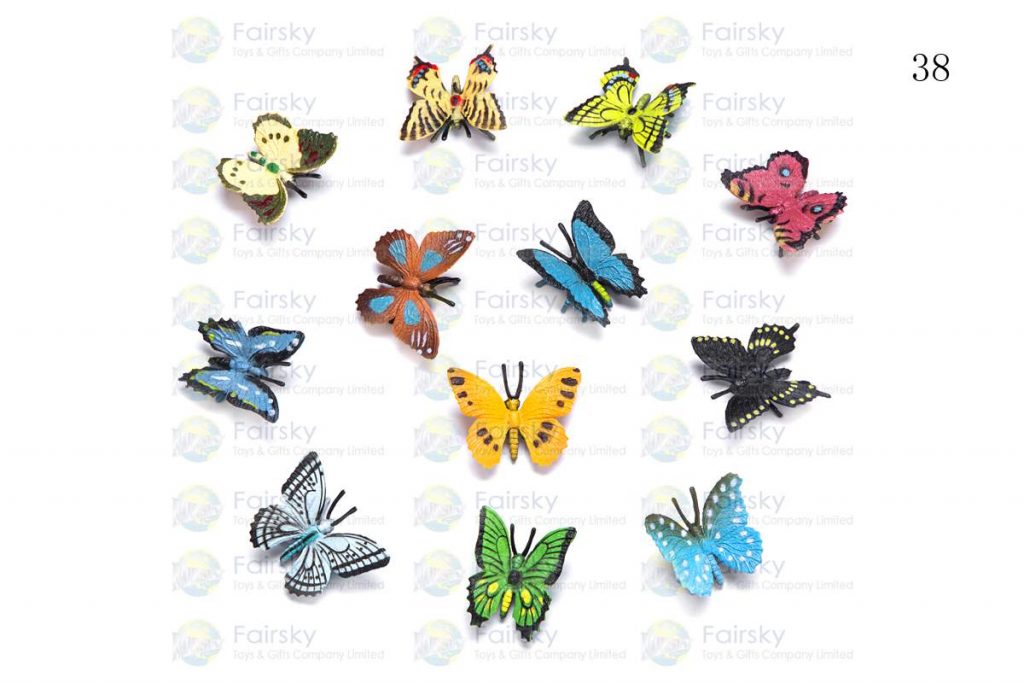 1.5" PVC BUTTERFLY 4 STYLES, 12 COLORS