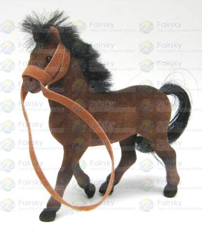 3" Flocked Horse