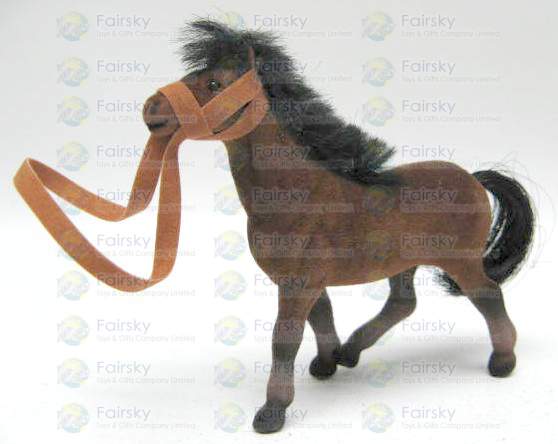 3" Flocked Horse