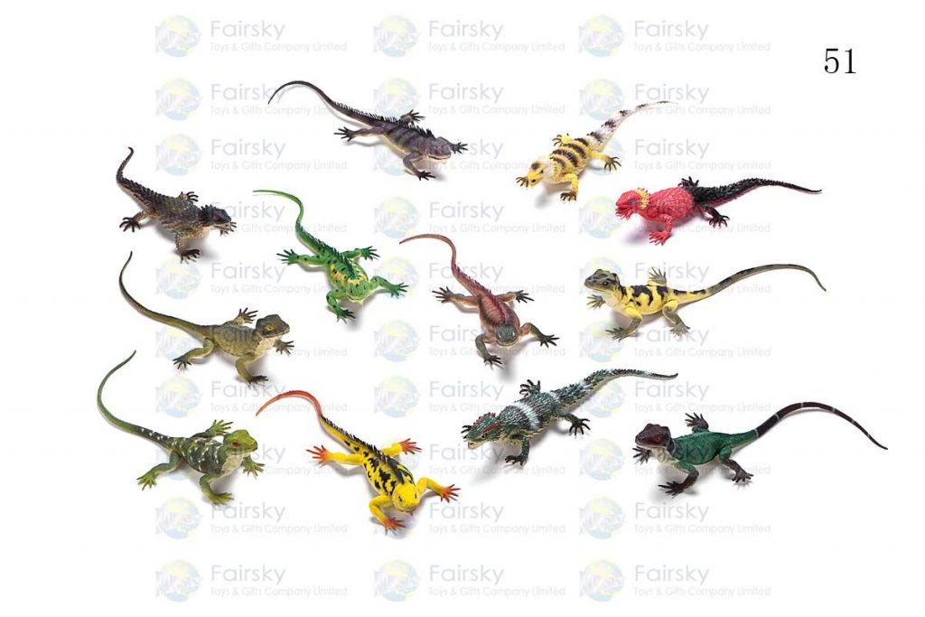 14" PVC SQUEAKING LIZARD 3 STYLES, 12 COLORS