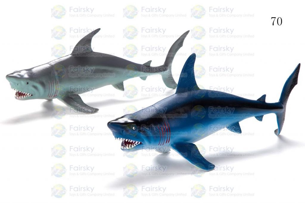13" PVC SQUEAKING SHARK 1 STYLE, 2 COLORS