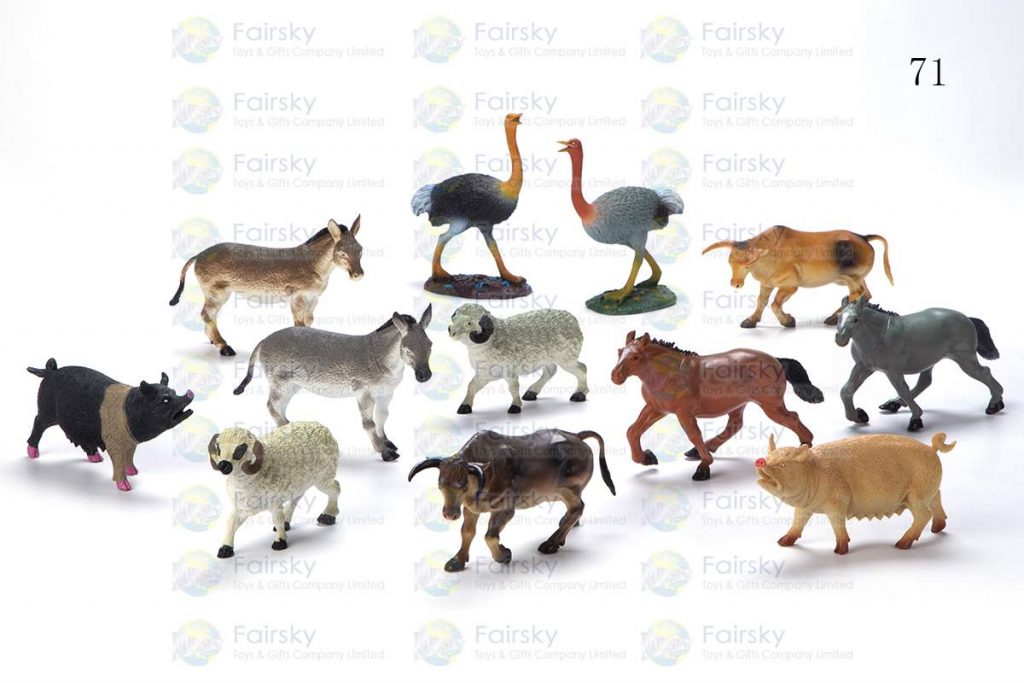 5"-8" PVC FARM ANIMALS 6 STYLES, 12 COLORS