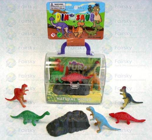 Dinosaurs in Transparent Carrying Case