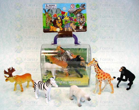 Wild Animals in Transparent Carrying Case