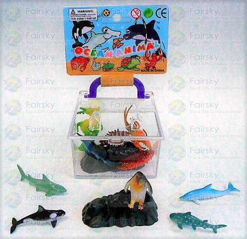 Ocean Animals in Transparent Carrying Case