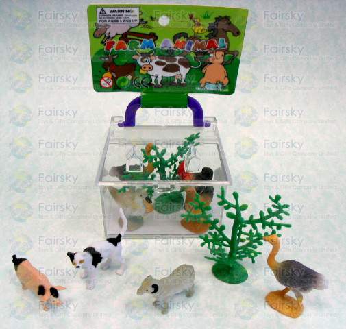 Farm Animals in Transparent Carrying Case