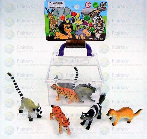 Wild Animals in Transparent Carrying Case