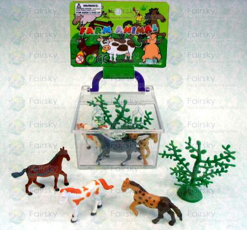 Horses in Transparent Carrying Case
