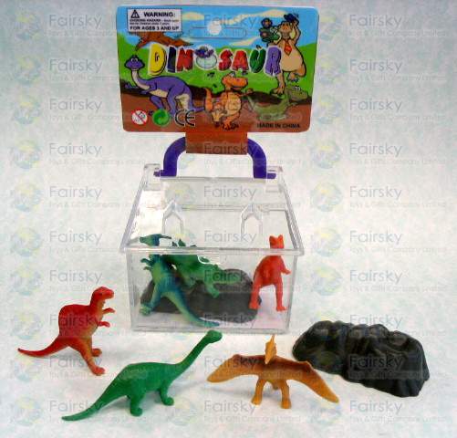 Dinosaurs in Transparent Carrying Case