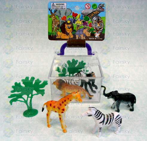 Wild Animals in Transparent Carrying Case