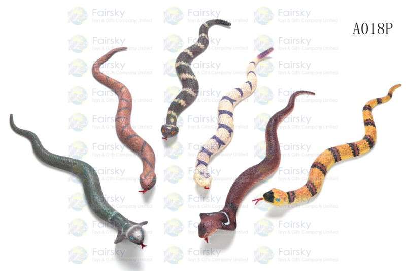 15" TPR SNAKES 3 STYLES, 6 COLORS