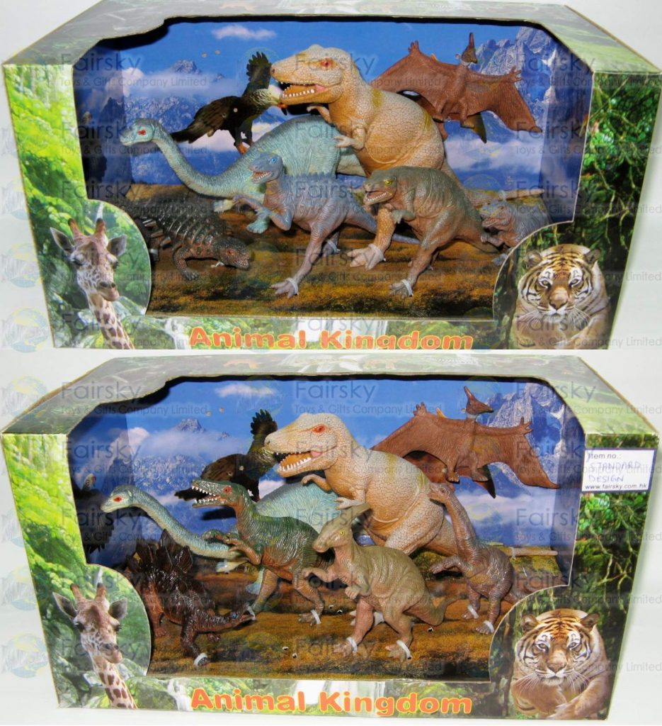 Set of 7pcs 4"-8" Dinosaurs 2 Assortments