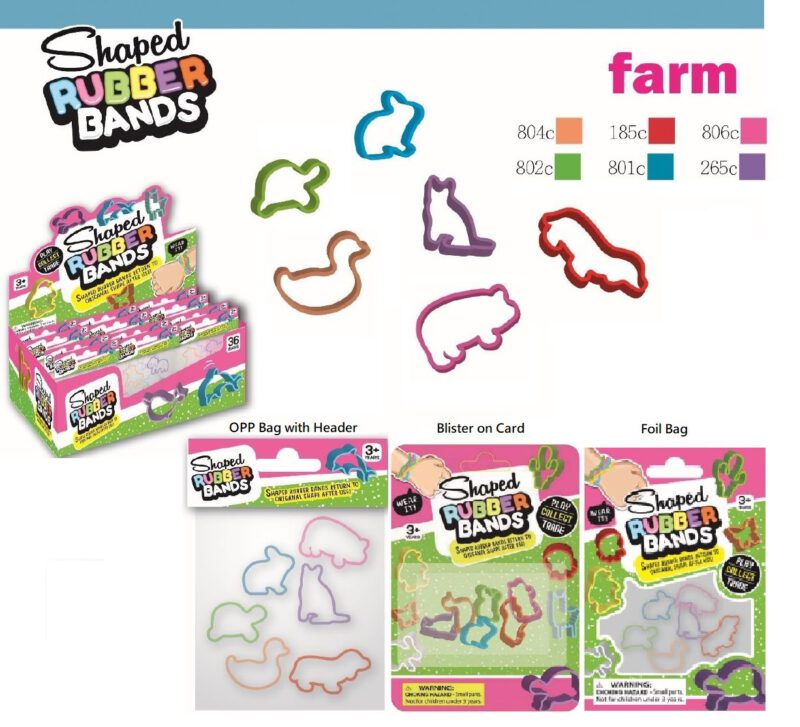 Farm Animals Shaped Rubber Band