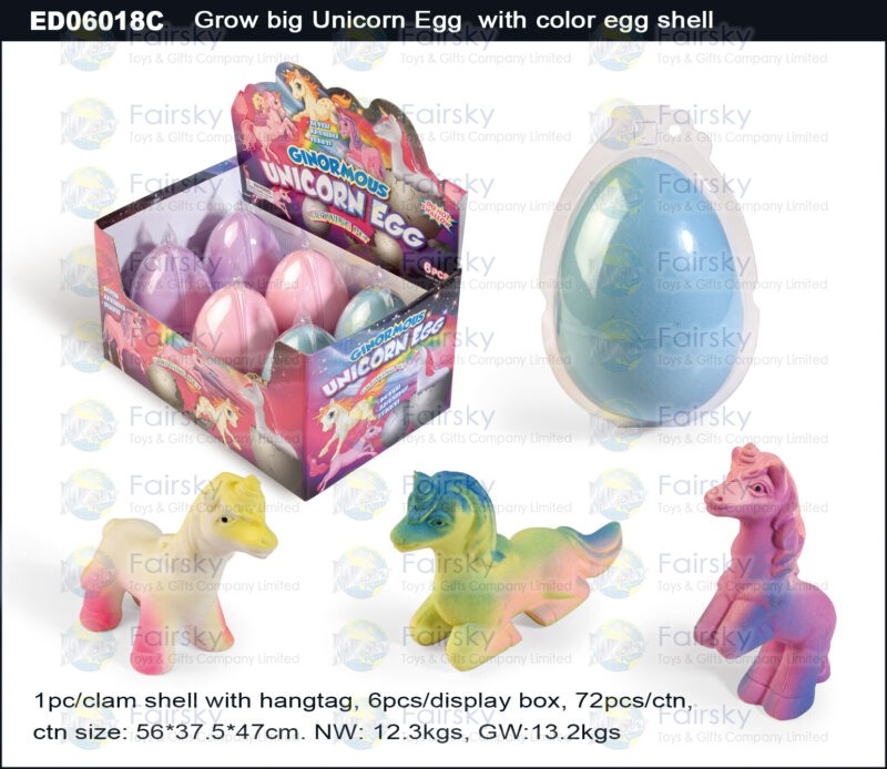 Grow Big Unicorn Egg with Color Egg Shell