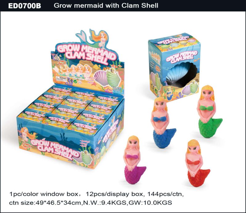 Grow Mermaid with Clam Shell