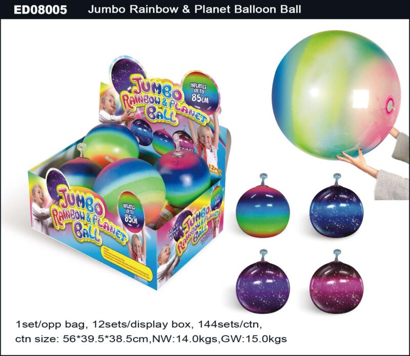 Jumbo Rainbow & Planet Balloon Ball