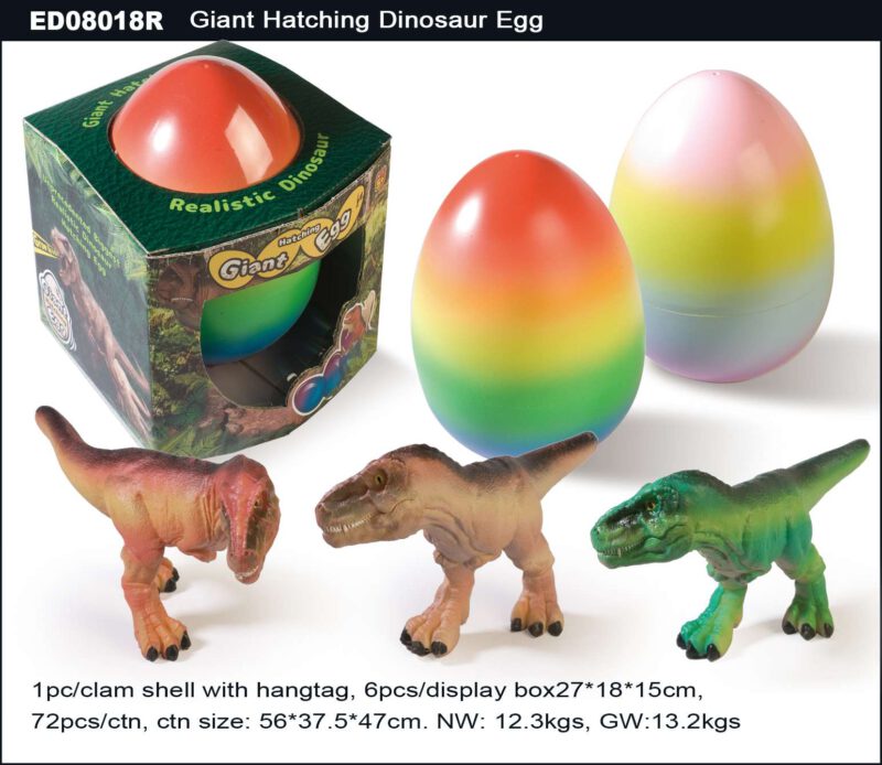 20cm Giant Hatching Dinosaur Egg - Rainbow Color