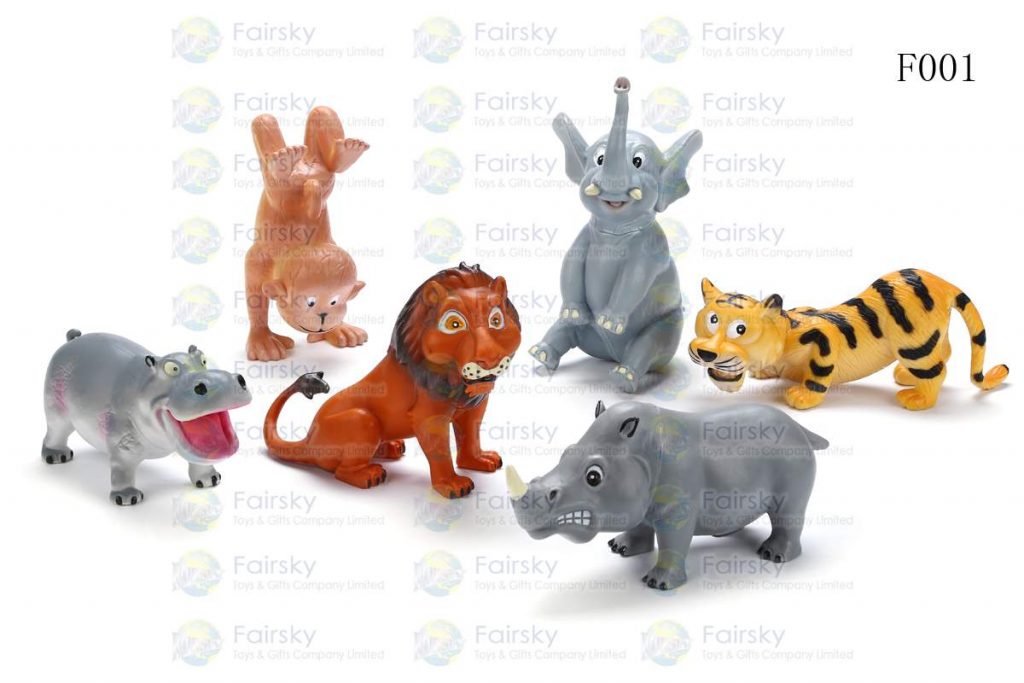 6" PVC FUNNY WILD ANIMALS 6 STYLES