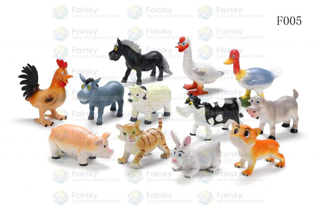 4.25"-6" PVC FUNNY FARM ANIMALS 12 STYLES