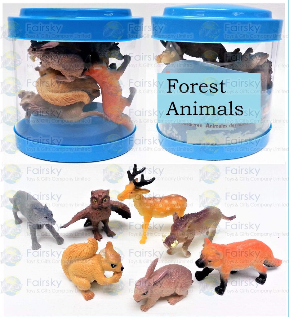 7pcs Forest Animals in Oval Tub