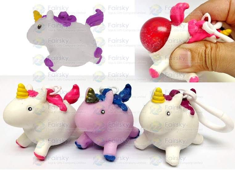 Squeeze Poo Unicorn Keychain