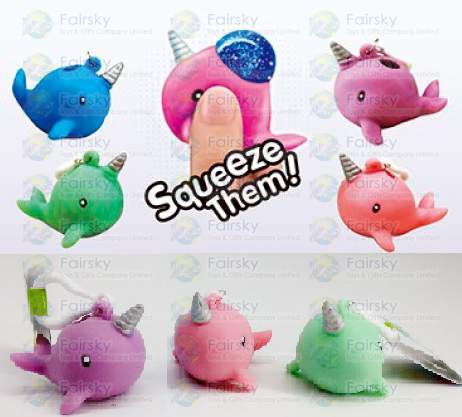 Squeeze Poo Whale Keychain