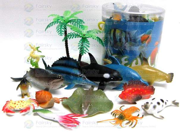 Set of 15pcs Ocean animals with Tree