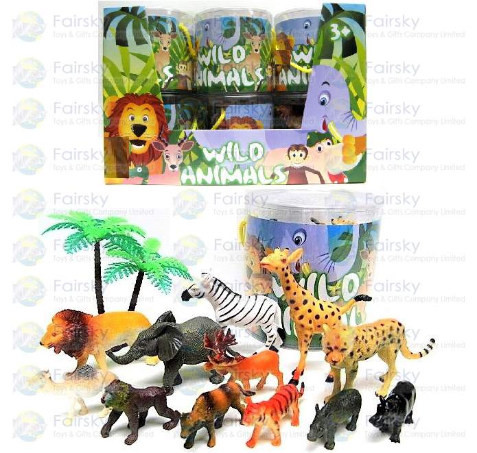 Set of 13pcs Wild animals with Tree