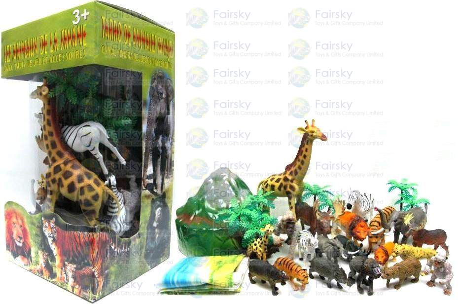 Set of 26pcs Wild animals & accessories