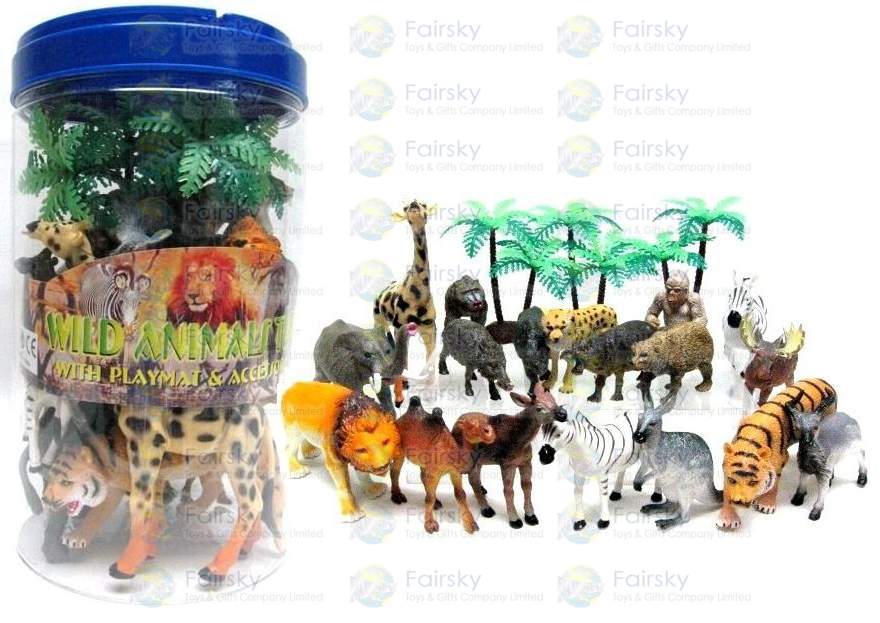 Set of 25pcs Wild animals & accessories