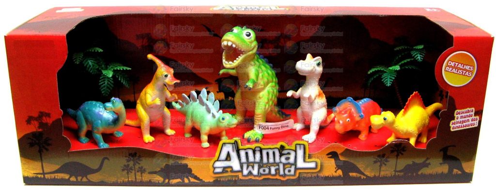 Set of 9pcs Funny Dinosaurs with Trees