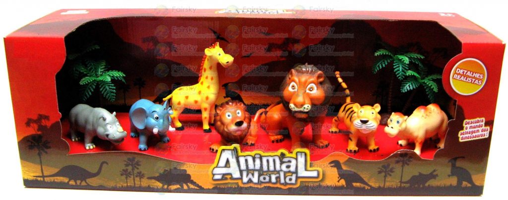 Set of 9pcs Funny Wild Animals with Trees