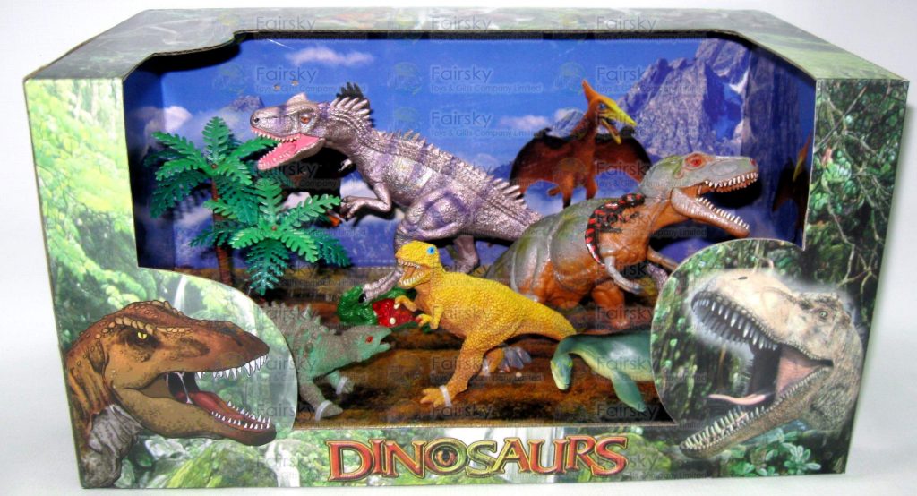 Set of 6pcs Dinosaurs with Plam Tree