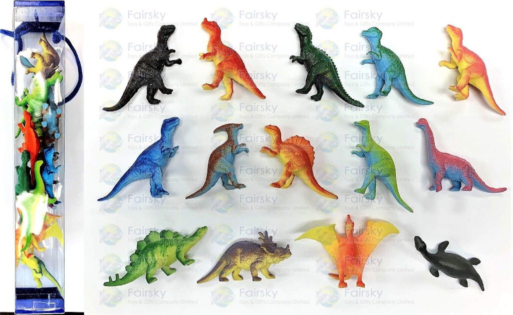 Set of 14pcs Dinosaurs in Square Tub