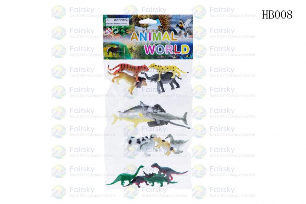 SET OF 16 PCS 1.75"-3" PVC ANIMALS IN POLYBAG WITH 6"x5" HEADER CARD.