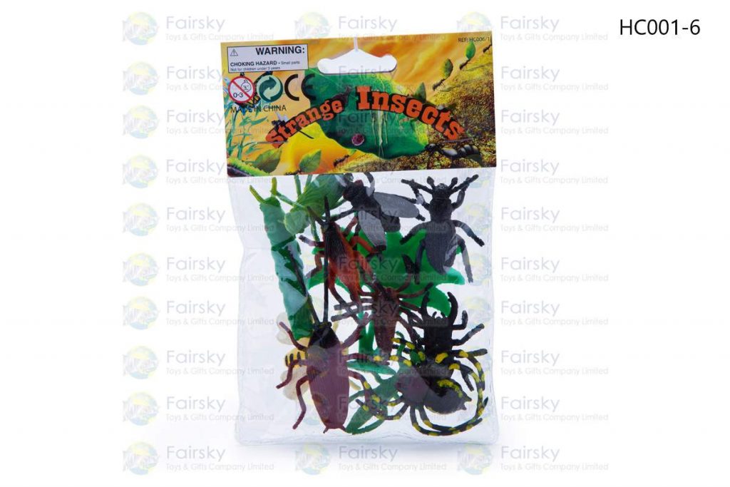 SET OF 12 PCS 1.5"-3" PVC INSECTS + TREE IN POLYBAG WITH 4"x4" HEADER CARD.