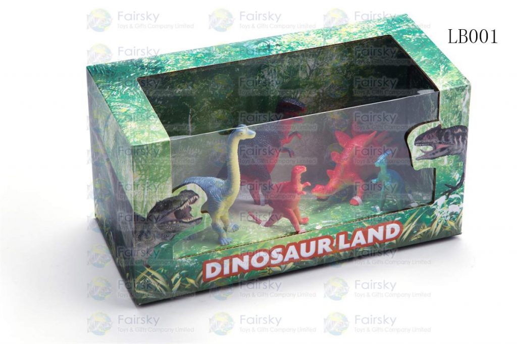 SET OF 5 PCS PVC DINOSAURS IN 20x9x9.8cm WINDOW BOX